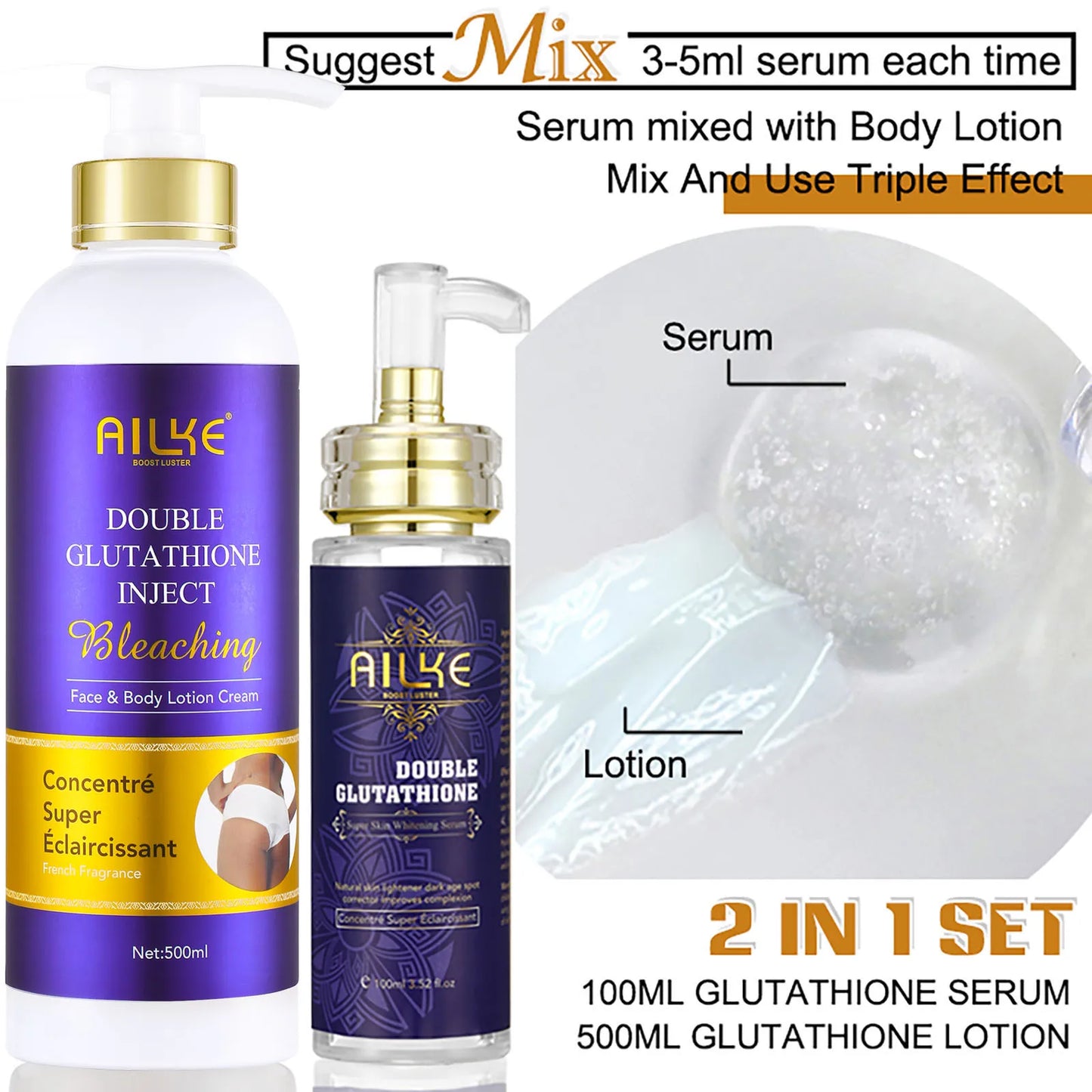 AILKE Glutathione 5 in 1 Women Skin Care Kit Deluxe