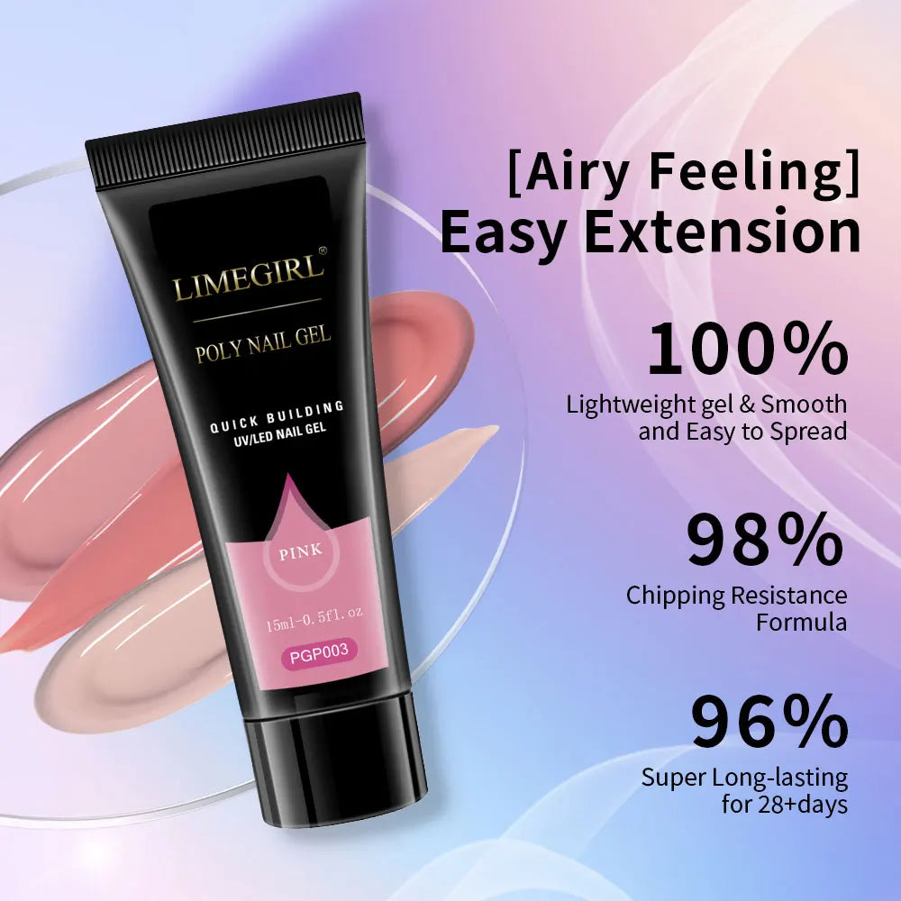 Poly Extension Gel Nail Kit With USB Lamp For Beginner