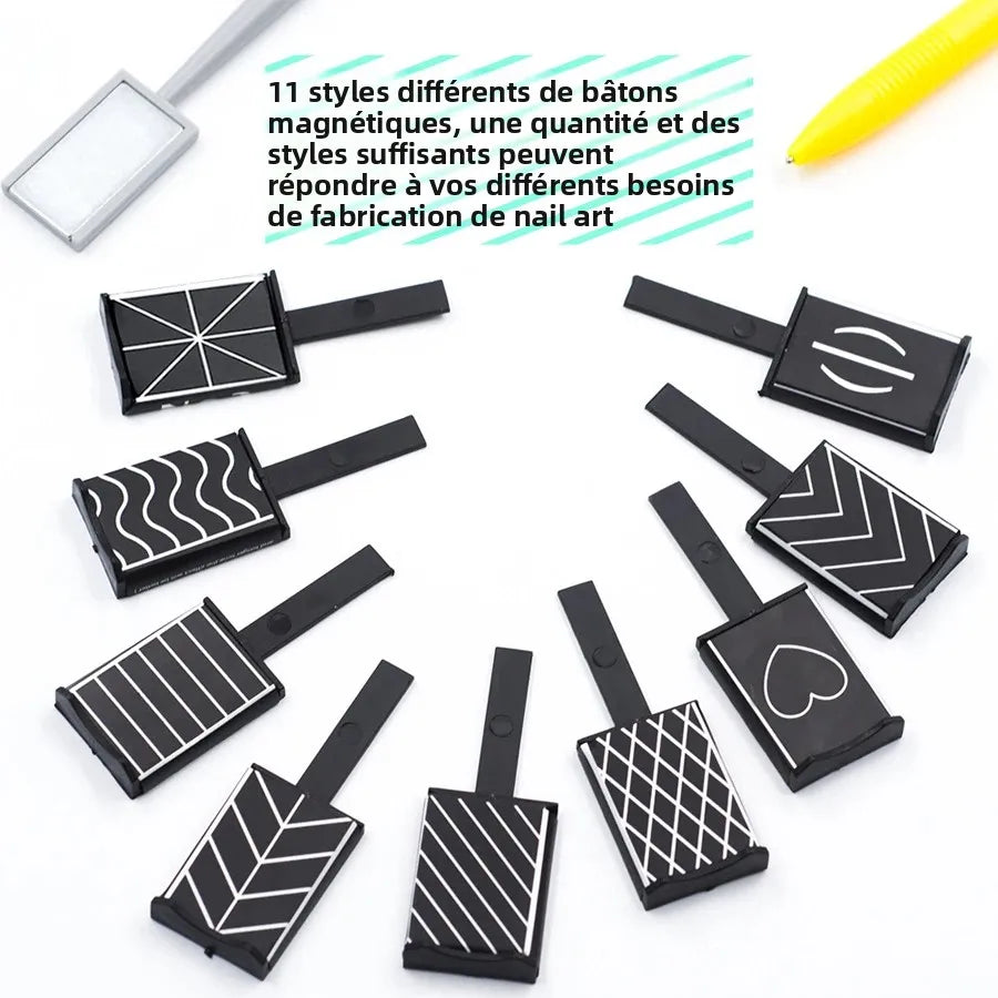 Cat Eye Magnetic Nail Art Rods 11 Pieces Gel Polish