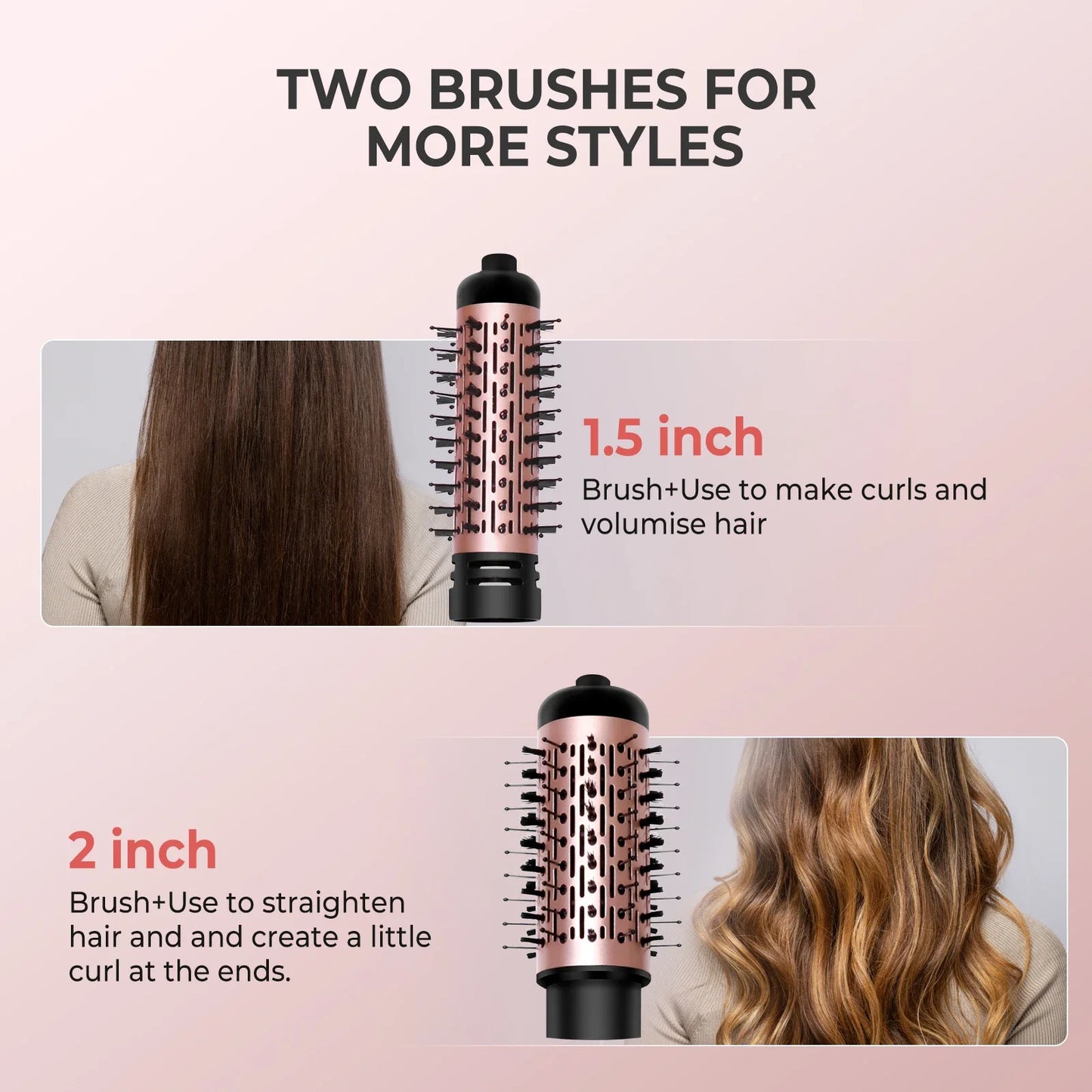 VoluVibe 2in1 Hot Air Brush And Rotating Hair Dryer Styler